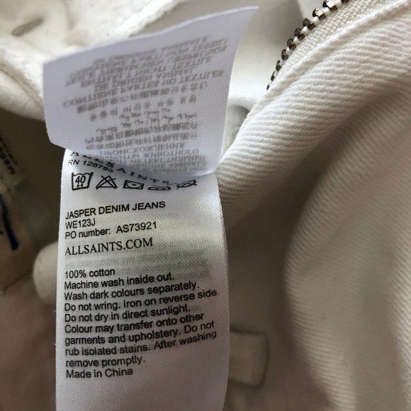 AllSaints Jasper Denim Jeans Cropped Ankle Zip - Picture 10 of 12
